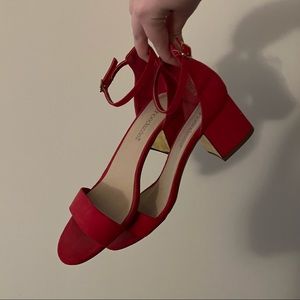 Shoe Dazzle Red Block Heels